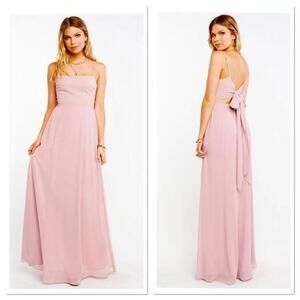 SHOW ME YOUR MUMU Lauren The Tie Back Maxi Dress in Blush Pink Chiffon Sz S NWT